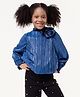 One Friday Woven Full Sleeves Bow Applique Detailed Top - Navy Blue