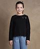 One Friday Woven Full Sleeves Sequin Embellished Top - Black
