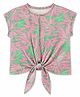 One Friday Woven Half Sleeves Abstract Printed Top - Multi Colour