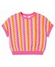 One Friday Woven Half Sleeves Chevron Designed Top - Multi Colour