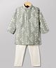 Bow & Tie Full Sleeves Sequins Embellished & Stars Embroidered Kurta Pyjama Set - Light Green