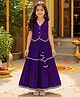 The Magic Wand Woven Sleeveless Lace Embellished Waistcoat Style Choli & Lehenga Set - Purple