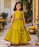 The Magic Wand Woven Sleeveless Lace Embellished Waistcoat Style Choli & Lehenga Set - Yellow