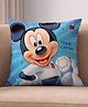 Athom Living Blue Disney Mickey Mouse Printed Filled Cushion, Soft Fabric Decorative Pillow Case for Sofa, Bed & Kids Room, Zipper Closure, Durable & Easy Care | 40x40 cm