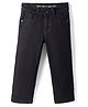 Ruff Cotton Elastane Regular Straight Fit Washed Denim Full Length Button Down Jeans - Black