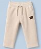 Ruff Knit Full Length Straight Fit Solid Lounge Pant - Beige