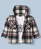 Ruff 100% Cotton Woven Full Sleeves Hooded Checks Shirt and T-Shirt in Red