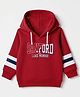 Ruff Cotton Knit Hoodie with Full Sleeves and Sanford Lake Monroe Print in Red