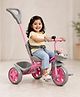 Tricycle with Parental Push Handle - Pink| BIS Certified| Non Slip Pedals| Easy Grip Handles| Safety Harness| Foldable Footrest| Storage Basket| Easy Assembly|