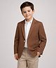 Rare Juniors Cotton Woven Full Sleeves Solid Blazer - Brown
