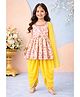 Aarika Cotton Blend Woven Sleeveless Floral Printed & Beads Embroidered Dhoti Kurta Set - Yellow