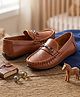 SHOES FOR JUNIORS Metal Applique Detailed Slip On Loafers - Tan