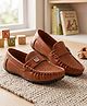 SHOES FOR JUNIORS Abstract Designed Slip On Loafers - Tan