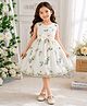 tior Mesh Woven Sleeveless Floral Embroidered Dress - White