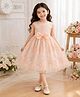 tior Mesh Woven Sleeveless Floral Embroidered Dress - Light Peach