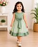tior Net Woven Sleeveless Bow Applique Detailed Dress - Light Green