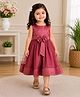 tior Net Woven Sleeveless Bow Applique Detailed Dress - Mauve
