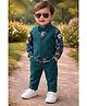 Merope Cotton Blend Knit Full Sleeves Floral Printed Shirt & Pants Set With Waistcoat & Bow - Multi Colour