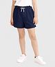 Charm n Cherish Cotton Knit Solid Shorts - Navy Blue