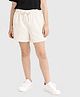 Charm n Cherish Cotton Knit Solid Shorts - Off White