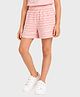 Charm n Cherish Cotton Knit Striped Shorts - Pink