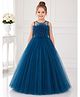 Toy Balloon Kids Satin Mesh Sleeveless Glitter Embellished Floral Applique Detailed Gown - Light Pink