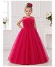Toy Balloon Kids Satin Mesh Sleeveless Glitter Embellished Floral Applique Detailed Gown - Mustard Yellow