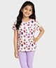 Charm n Cherish Cotton Knit Half Sleeves Floral Printed Tee - Multi Colour