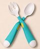 The Cheeky Kidzz Bendable Shape Spoon and Fork Set Self-Feeding Training Cutlery for Toddlers With Soft Grip BPA-Free 4 to 36 Months (SEA GREEN)