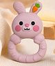 The Cheeky Kidzz Baby Soft Silicone Chewing Bunny Shape Rattle Teether Musical Jhunjuna Sound BPA Free for Teething Molar Teeth Gums Relief 0 to 24 Months (PINK)