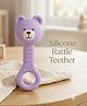 Luvlittle Food-Grade Silicone Bear-Shaped Soothing Teether Oral Stage Teething Stick & Rattle Toy for Newborns