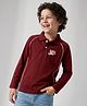 Arias 100% Cotton Knit Full Sleeves Collar Neck T-Shirt with You Define You Print - Red
