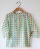 Love the World Today Cotton Woven Full Sleeves Leaves Printed Top - Green