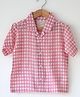 Love the World Today Cotton Woven Half Sleeves Rhombus Checked Shirt - Pink