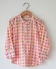 Love the World Today Cotton Woven Full Sleeves Leaves Printed Top - Pink