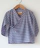 Love the World Today Cotton Woven Full Sleeves Rhombus Checked Angrakha Kurta - Lavender & Blue