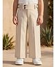 Rikidoos Cotton Lycra Straight-Fit Button Down Woven Full Length Trouser - Beige