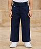 Rikidoos Woven Full Straight-Fit Button Down Length Trousers and Pants - Navy Blue