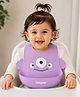 THE LITTLE LOOKERS Silicone Feeding Bib with Adjustable Strap and Food Catcher - Waterproof BPA-Free Purple (Pack of 1)