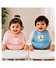 THE LITTLE LOOKERS Silicone Feeding Bib with Adjustable Strap and Food Catcher - Waterproof BPA-Free Pink & Skyblue (Pack of 2)