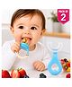 Bembika 2 Pcs Baby Fruit Feeder with U-Shaped Teether Combo Food Feeder Pacifier for Fruits - Blue