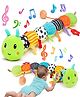NEGOCIO Baby plush toys, caterpillar height chart, sensory sound toys, soft and chewable, newborn growth gifts, fun sounds, interactive toys- PACK OF 1 - COLOR MAY VARY