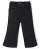 Vitamins Cotton Woven Black Boot Cut Denim Full Length Umbrella Cut Washed Jeans - Black