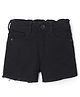 Vitamins Cotton Woven Basic Regular Fit Cotton Shorts Washed Above Knee Length Denim Short - Black