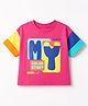 Vitamins 100% Cotton Knit Block Buzz Graphic Boxy Fit Round Neck T-Shirt With Half Sleeves T-Shirt - Pink