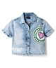 Vitamins 100% Cotton Woven Half Sleeves Denim Shirt With Heart Print- Light Blue