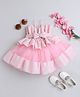 TINY MINY MEE Elastane Woven Sleeveless Bow Applique Detailed Dress - Pink
