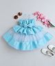 TINY MINY MEE Elastane Woven Sleeveless Bow Applique Detailed Dress - Blue