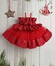 TINY MINY MEE Elastane Woven Sleeveless Bow Applique Detailed Dress - Red