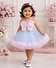 TINY MINY MEE Elastane Woven Sleeveless Butterfly Embellished Frill Detailed Dress - Pink
